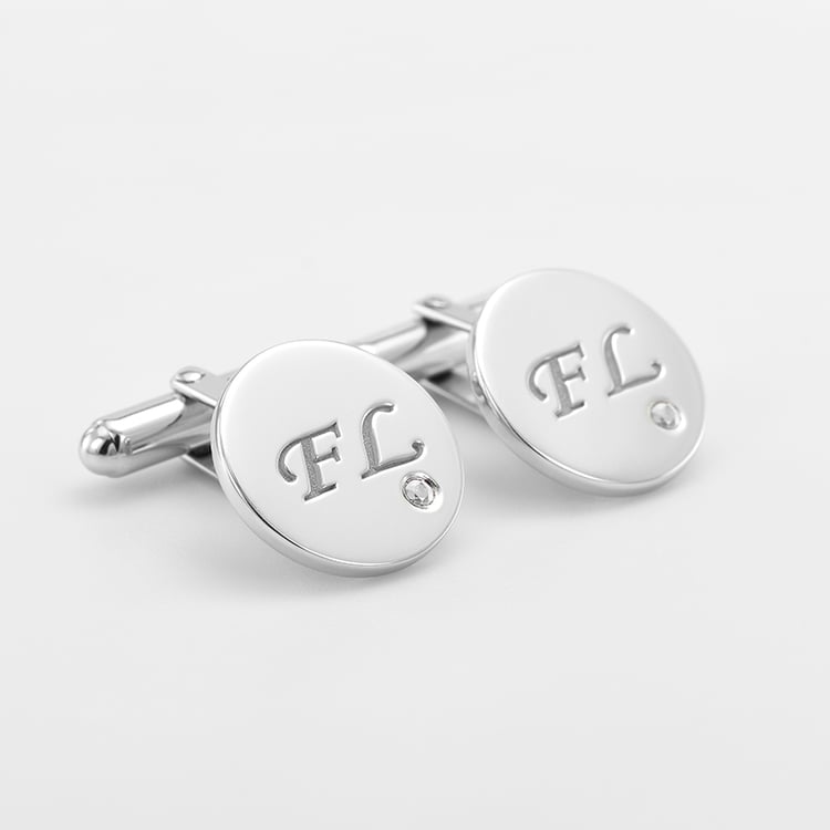 Strieborné manžetové gombíky s diamantmi 69798