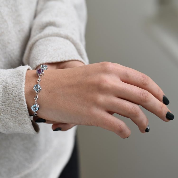 Náramok s topásmi a ametystom 49976