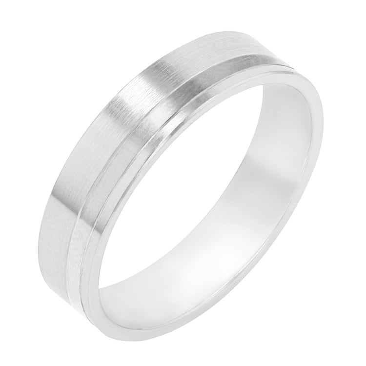 Pánský snubný prsteň z bieleho zlata 78842