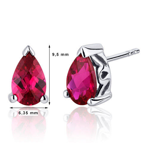 Rubínové strieborné náušnice 3489