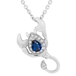 Zlatý prívesok v znamení Škorpióna so zafírom a diamantmi Scorpio