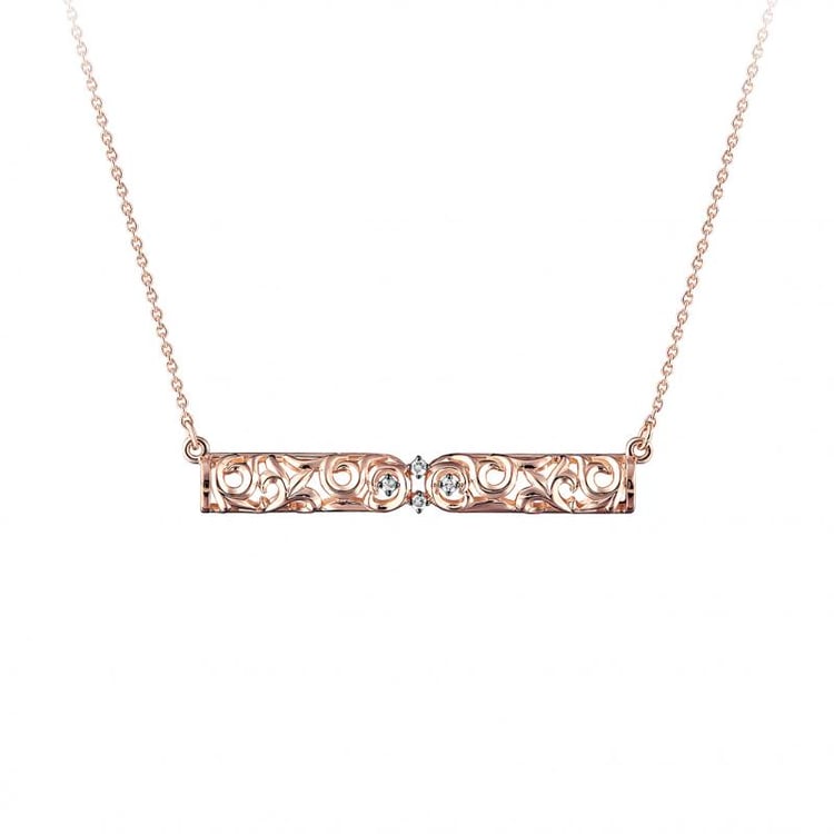 Zlatý vintage náhrdelník s diamantmi