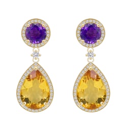 Náušnice s citrínmi a ametystmi Maurise