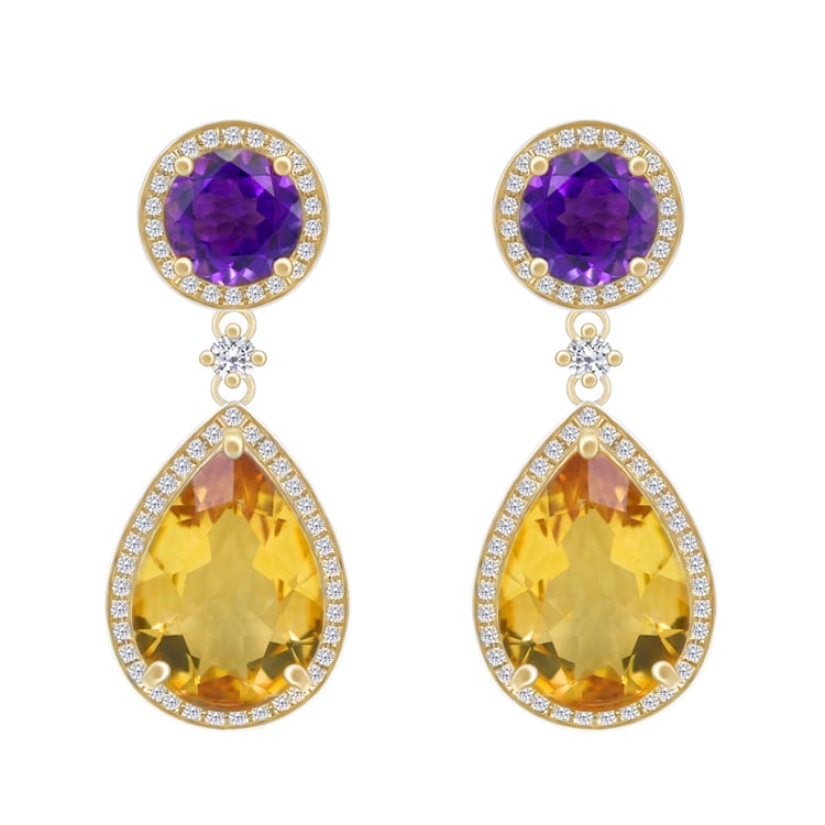 Náušnice s citrínmi 51736