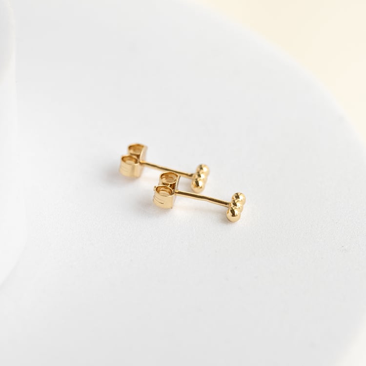 Strieborné náušnice s tromi guličkami Fern 143518