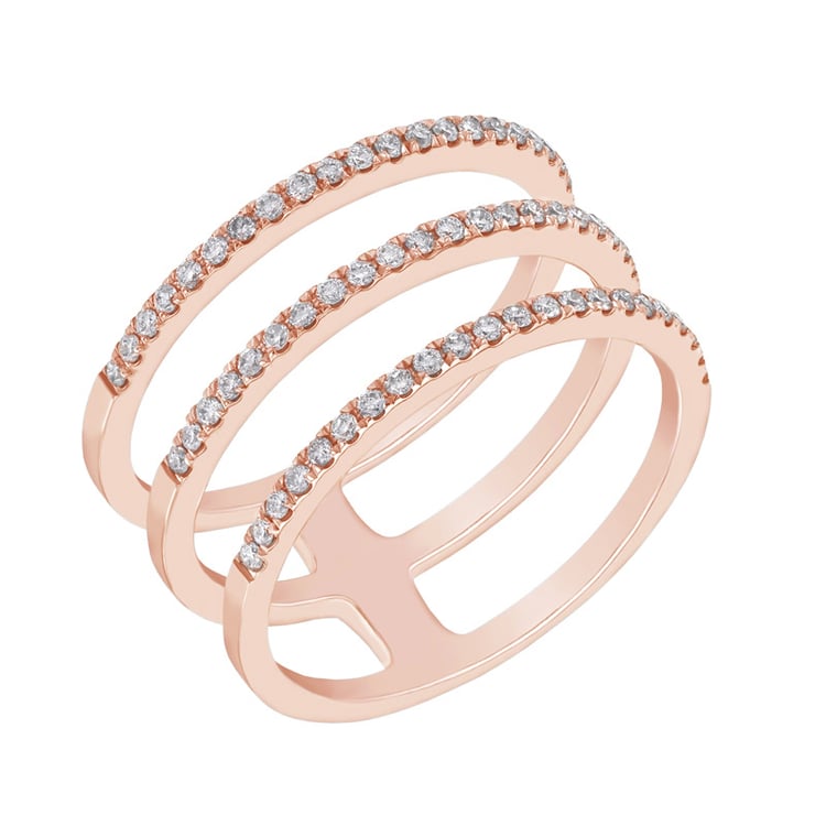 Trojitý zlatý eternity prsteň s diamantmi 50222