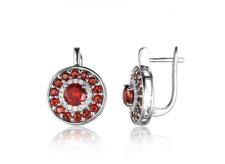 Náušnice s granátmi 16469