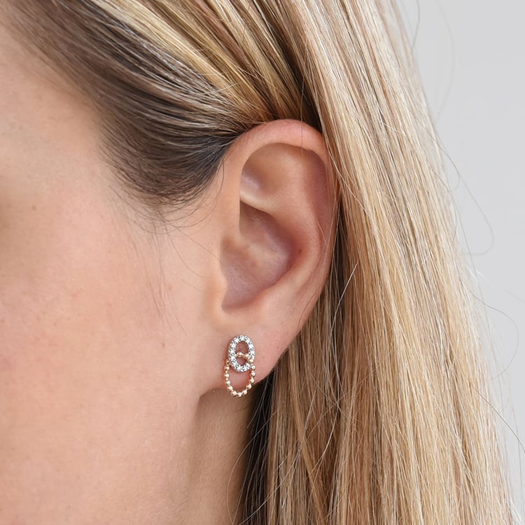 Náušnice s diamantmi z viacfarebného zlata 85734