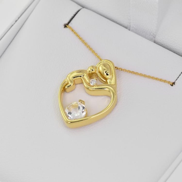 Prívesok matka a dieťa s IGI certifikovaným lab-grown diamantom Heli 108249