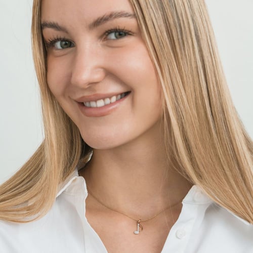 Zlatý prívesok s lab-grown diamantom v tvare noty Bety