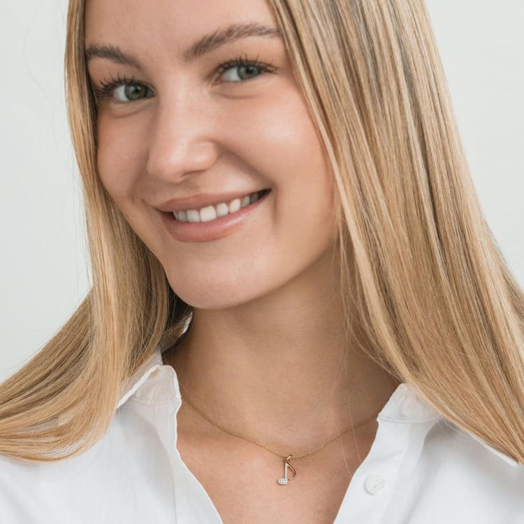 Zlatý prívesok s lab-grown diamantom v tvare noty 163708