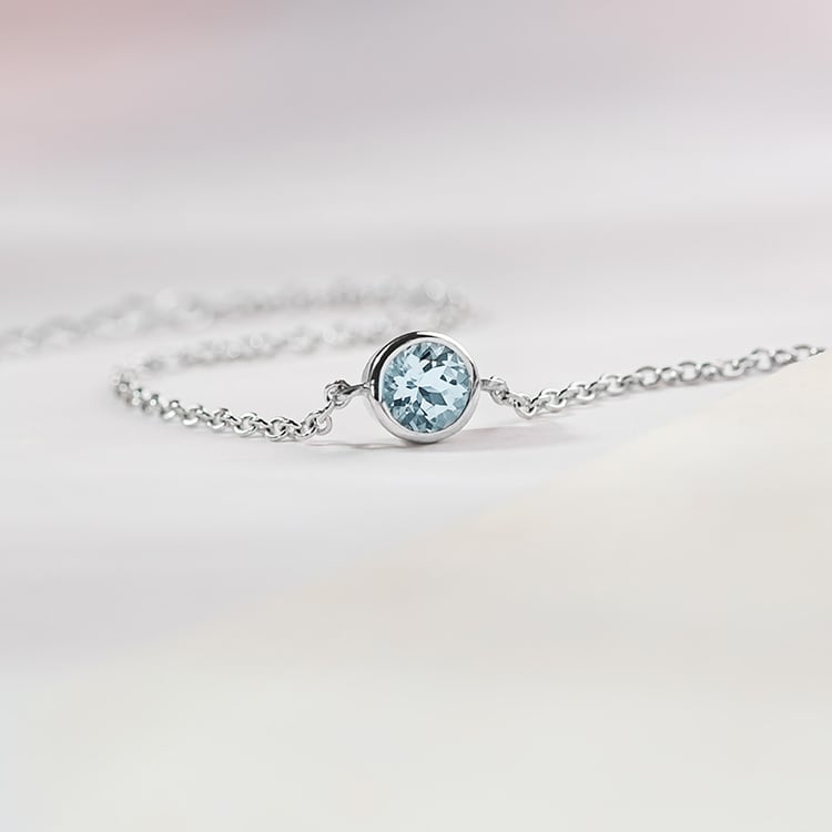 Strieborný náramok s akvamarínom Rollie 152690