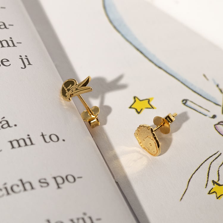 Strieborné náušnice Malý princ a líška 138046