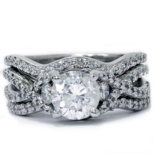  Prepychový set zásnubného a snubného diamantového prsteňa