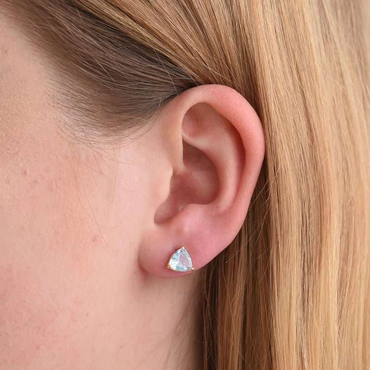 Pozlátené strieborné náušnice s nebesky modrými topásmi 78713