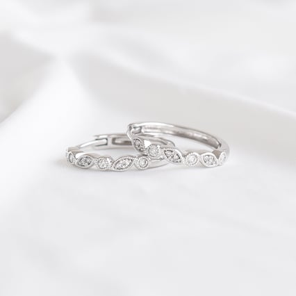 Strieborné kruhové náušnice s lab-grown diamantmi Sprita