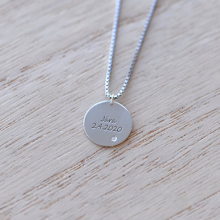 Prívesok s diamantom a s gravírom podľa vašej voľby 62229