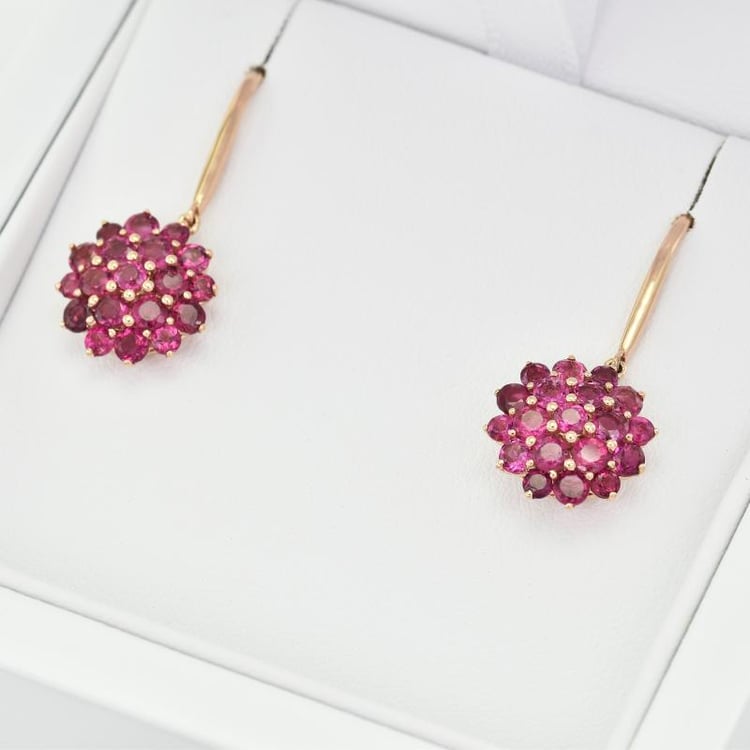 Zlaté náušnice s turmalínmi 25270