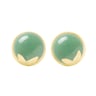 Zlaté náušnice s cabochon avanturínom Ama