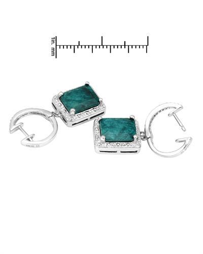 Strieborné smaragdové náušnice 1606