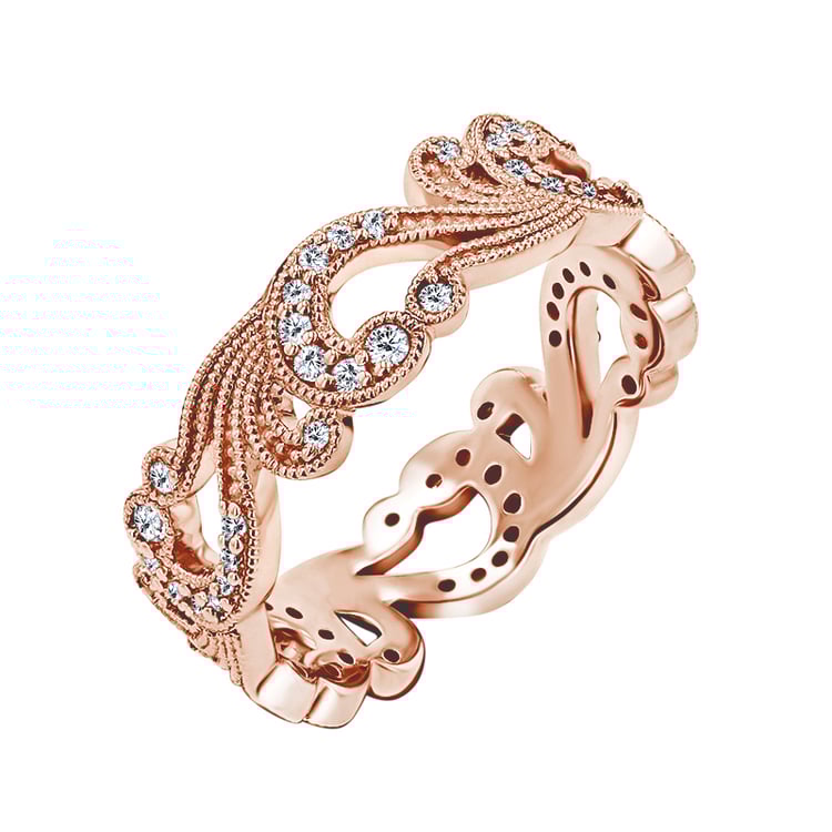 Zlatý prsteň s vintage diamantovými líniami Clementine