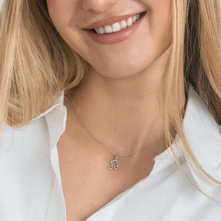 Zlatý prívesok s diamantom v tvare noty Ariel 163721