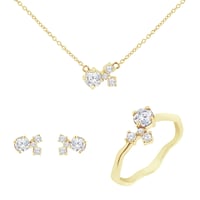 Strieborná cluster kolekcia šperkov s moissanitmi a lab-grown diamantmi Halli