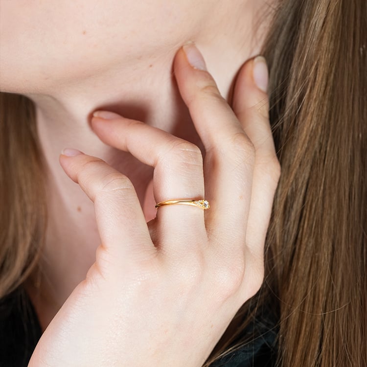 Prsteň s postrannými diamantmi Vertmi 152364