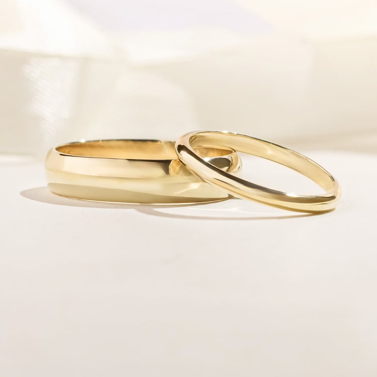 Pologuľaté svadobné prstene zo zlata Amma 157058