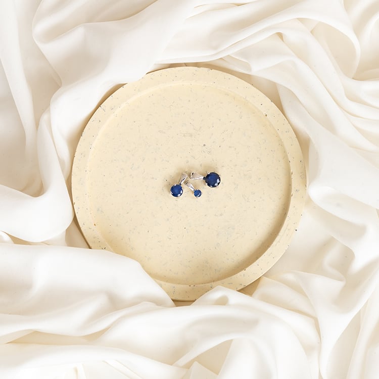 Strieborný prívesok s modrým zafírom s výberom veľkosti Odessa 123597