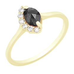 Zásnubný prsteň s marquise salt and pepper diamantom Susi