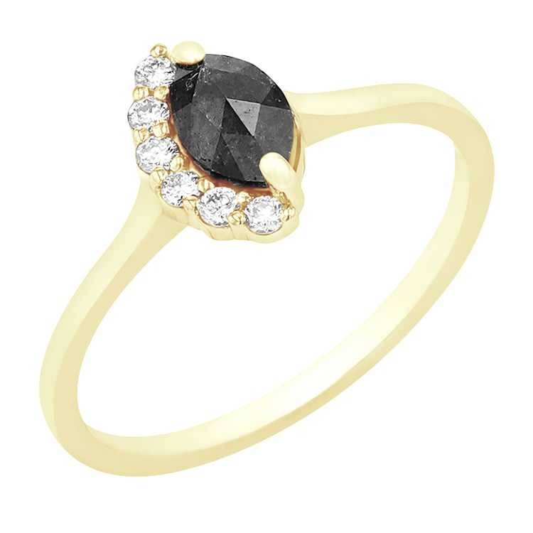 Zásnubný prsteň s marquise salt and pepper diamantom Susi 97513