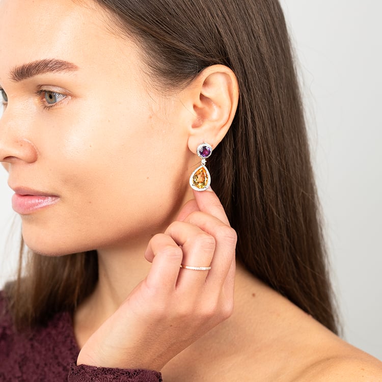 Náušnice s citrínmi a ametystmi Maurise 146960