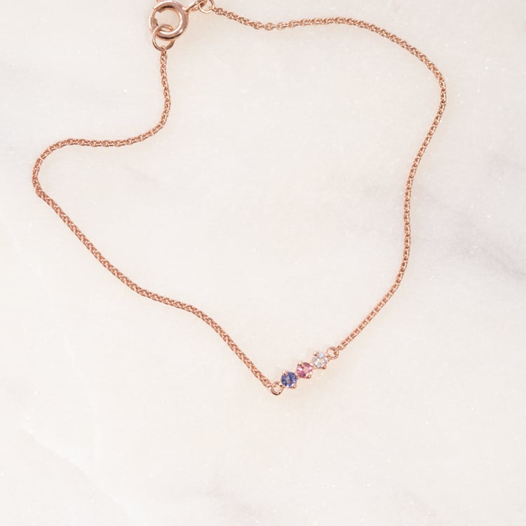 Minimalistický náramok s drahokamami podľa vášho výberu Ruby 100763