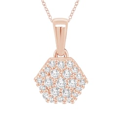 Prívesok v tvare hexagónu s lab-grown diamantmi Aliona