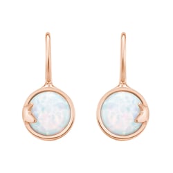 Zlaté detské náušnice s bielymi opálmi Yusha
