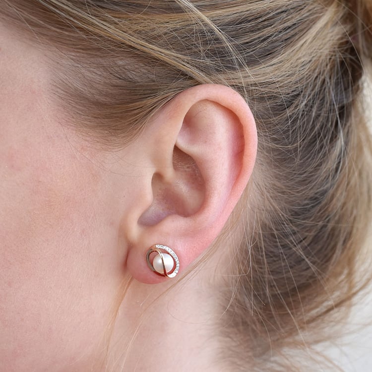 perlové náušnice s diamantmi 86929