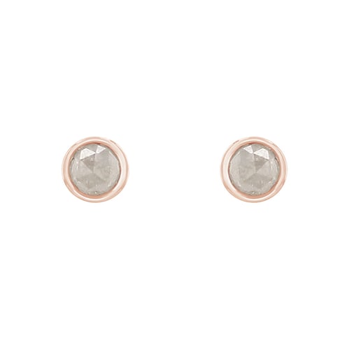 Minimalistické bezel náušnice so salt and pepper diamantmi Tofine