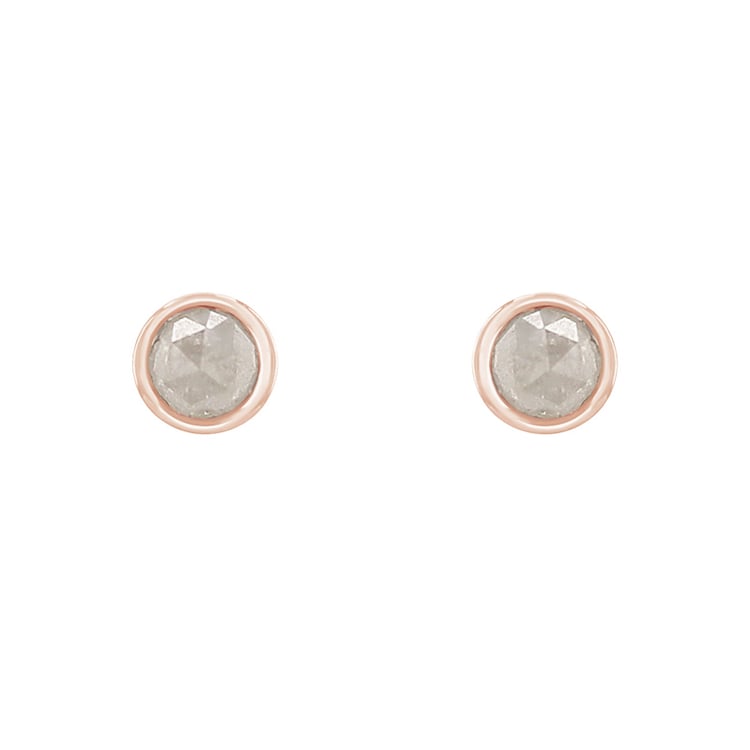 Minimalistické bezel náušnice so salt and pepper diamantmi Tofine 118489