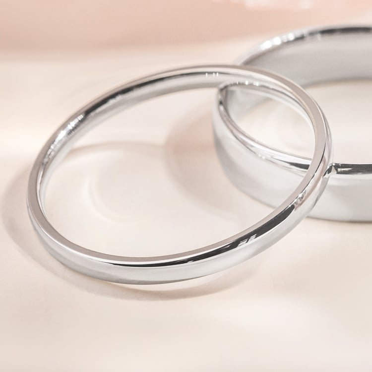 Svadobné obrúčky moderného komfortného typu z bieleho zlata Azra 157892