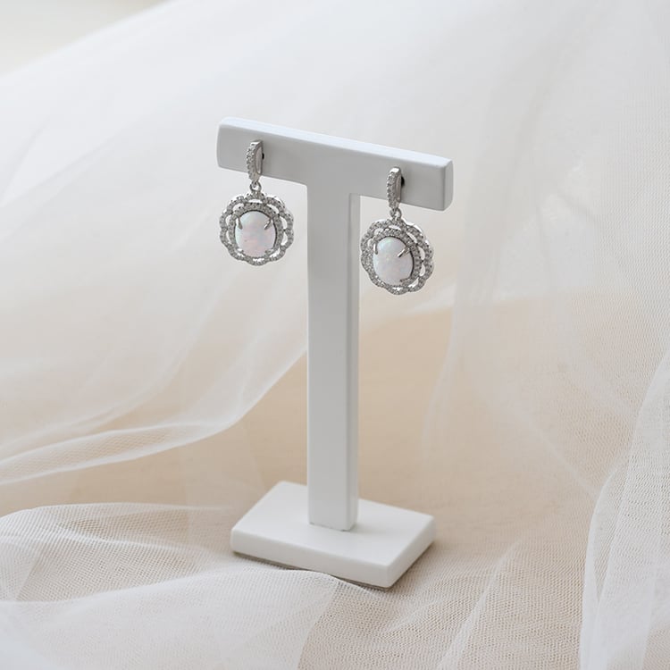 Strieborné náušnice s opálmi 71176