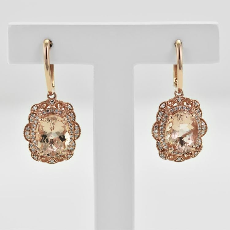 Visacie náušnice s morganitmi 19666