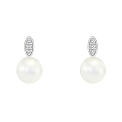 Perlové náušnice s diamantmi zo zlata Namala