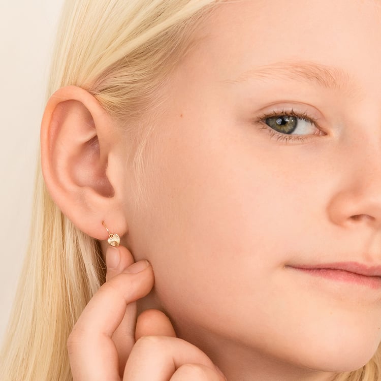 Zlaté detské náušnice v tvare srdca Aster 164361