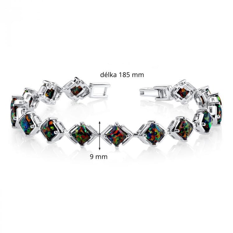 Kúzelný strieborný náramok s opálmi Jhonnie 6304
