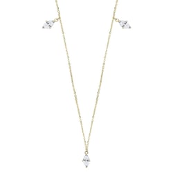 Zlatý náhrdelník s bielym topásom Rosalva