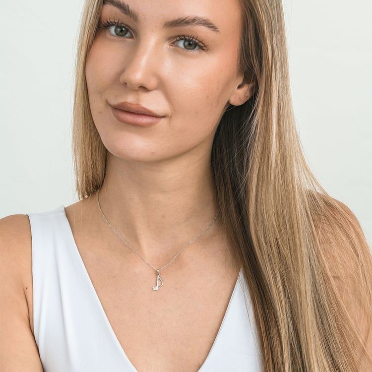 Zlatý prívesok s lab-grown diamantom v tvare noty 163704