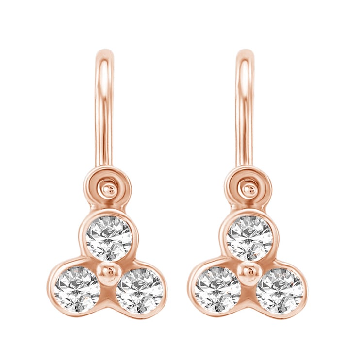 Zlaté detské náušnice s moissanitmi Jasmine 105022