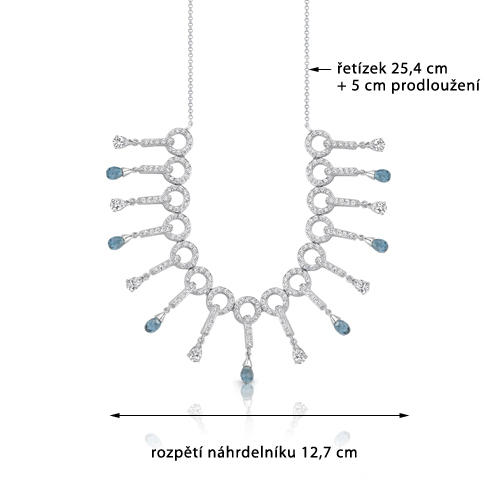 Náhrdelník s topásmi a zirkónmi 3797