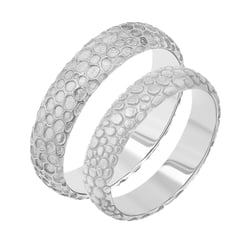 Zlaté svadobné obrúčky s atypickým povrchom Cali